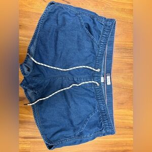 Roxy Navy Denim Shorts with Drawstring